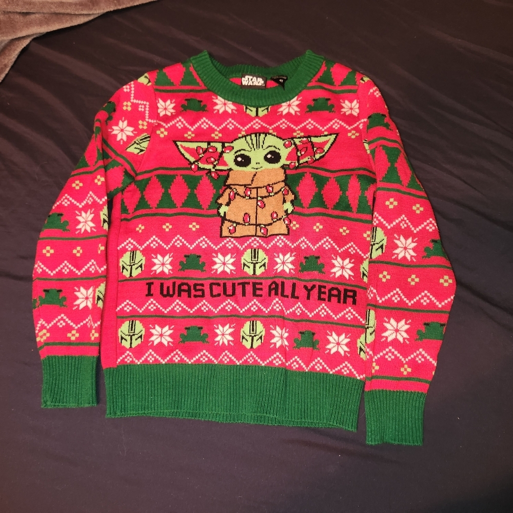 Star Wars Baby Yoda Christmas Sweater 4T